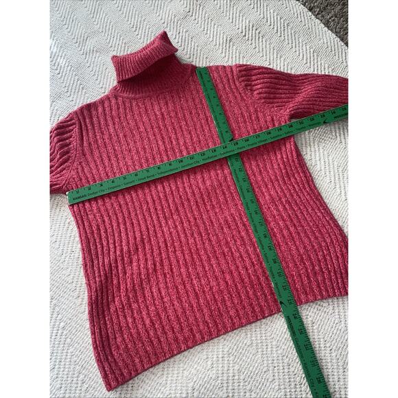 Eddie Bauer Vintage Women Large Pink Salmon Cable Knit Sweater Fisherman - Picture 4 of 6